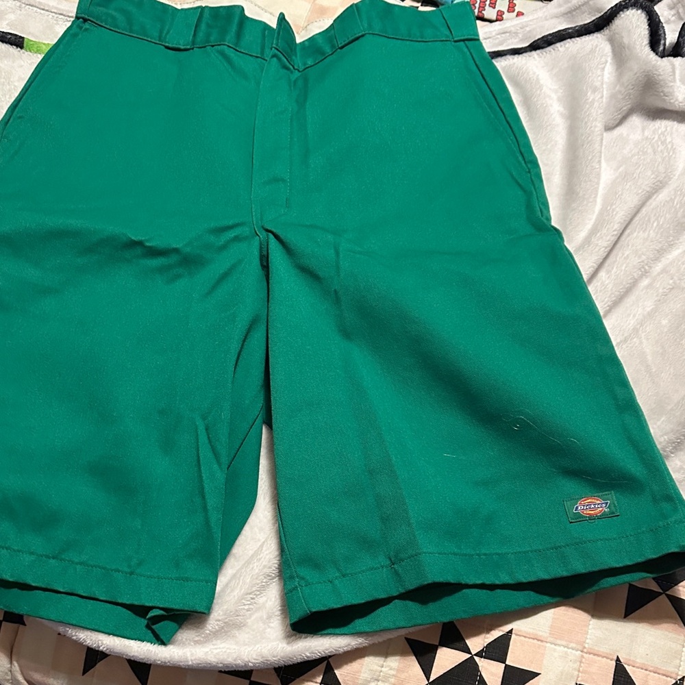 Dickies Men's Green Flat Front Shorts